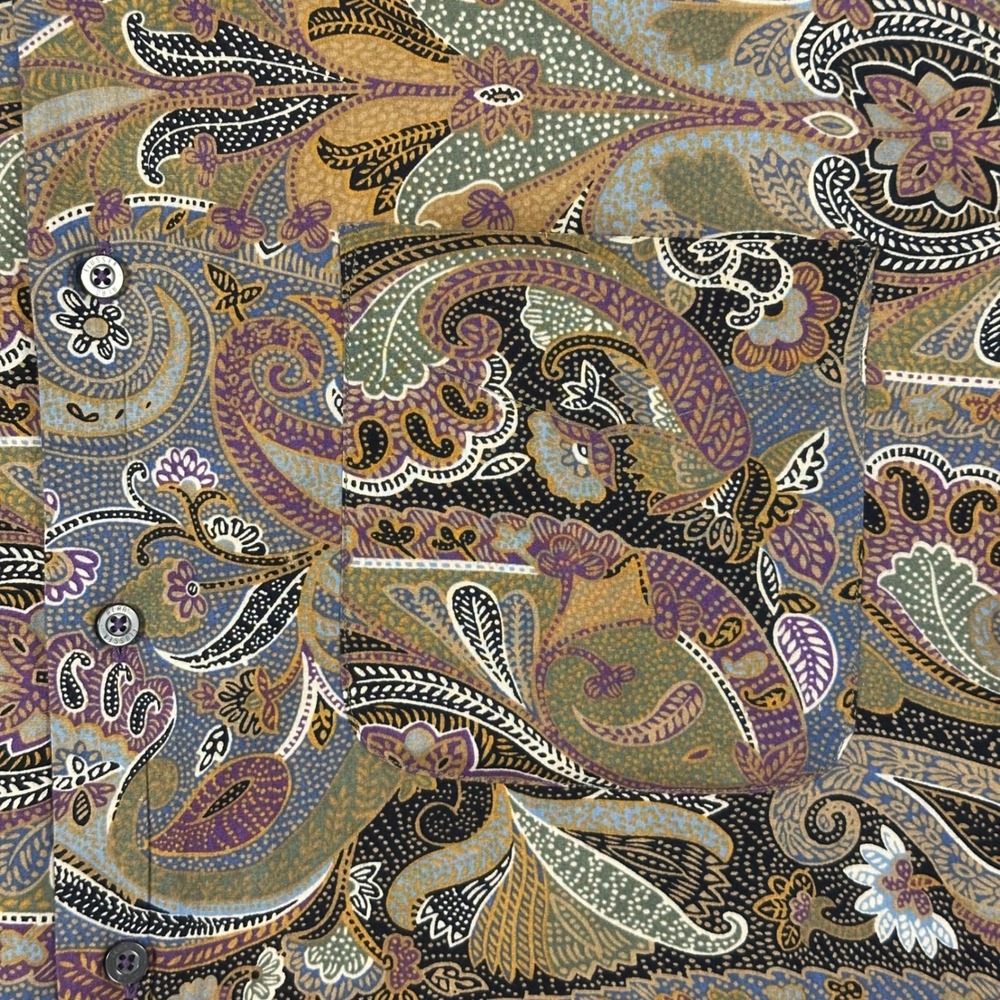 Alan Flasser Paisley Shirt Men Large Multicolor Long Sleeve Cotton Button Up - Picture 5 of 13